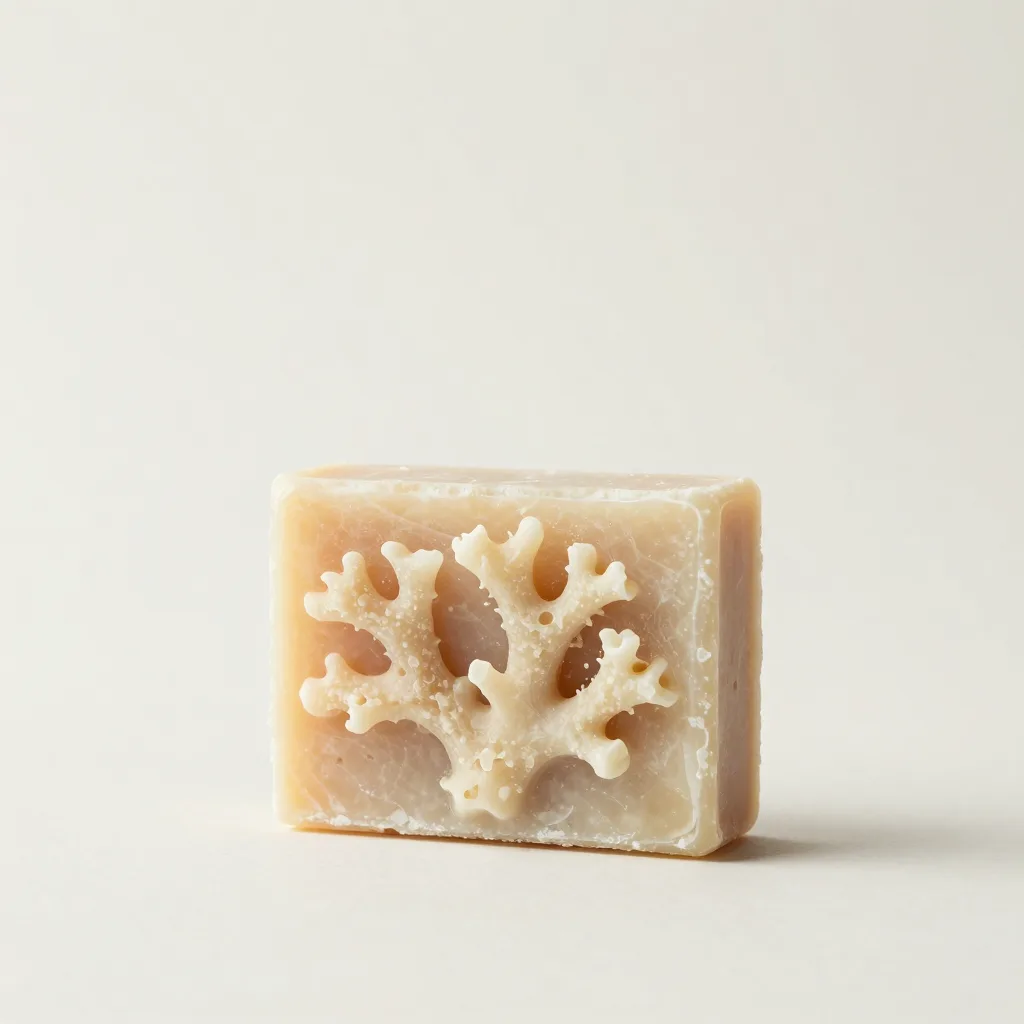 A solid shampoo bar in citrus scent on a light background