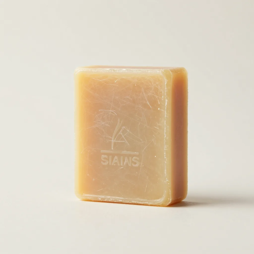 A conditioning solid shampoo bar on a light background